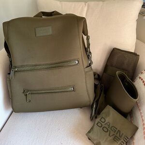 Dagne Dover Indi Large Diaper Bag Backpack Dark Moss Green